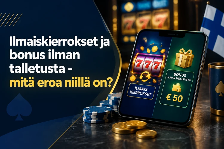 Ilmaiskierrokset ja bonus ilman talletusta - mitä eroa niillä on?