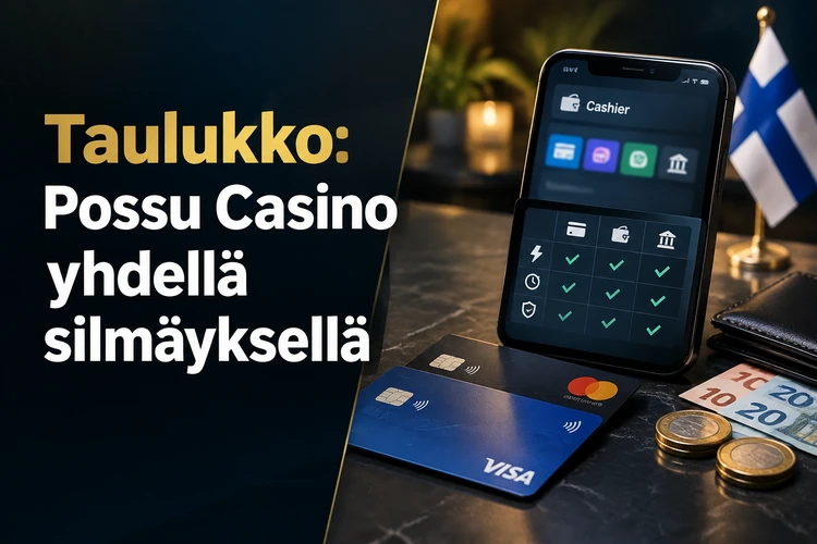 Taulukko: Possu Casino yhdellä silmäyksellä